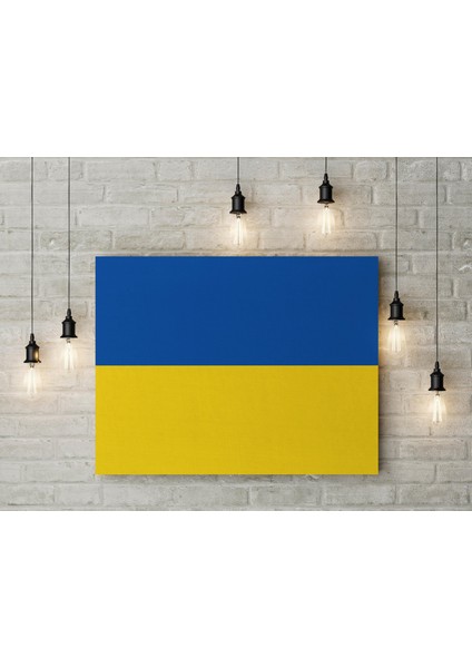 Ukrayna Bayrağı Kanvas Tablo 40 x 55 cm Dekoratif Tablo