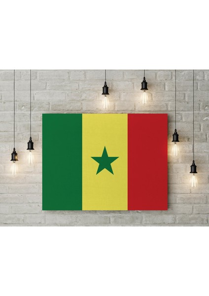 Senegal Bayrağı Kanvas Tablo 40 x 55 cm Dekoratif Tablo