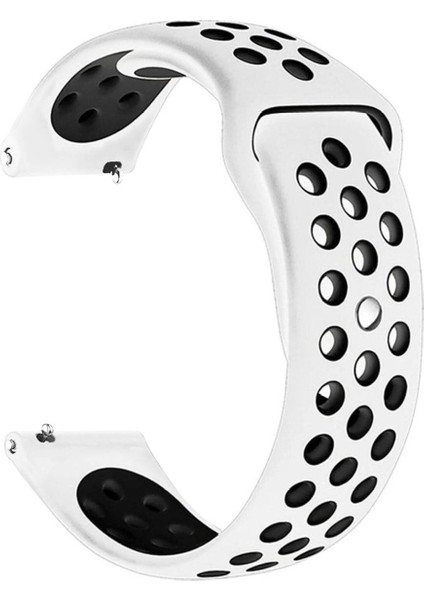 Huawei Watch Gt2 46MM Uyumlu Yumuşak Dokulu Nike Style Delikli Desenli Silikon Kordon Kayış