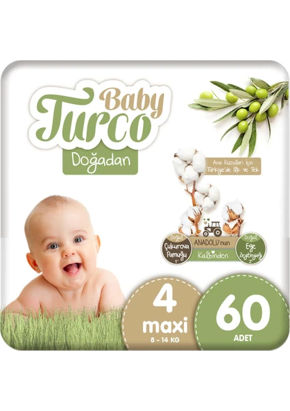 Baby Turco Doğadan 4 Numara Maxi 60 Adet