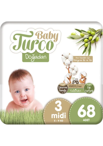 Baby Turco Doğadan 3 Numara Midi 68 Adet