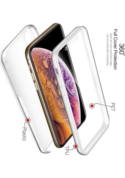Iphone 13 ile Uyumlu Kılıf 360 Şeffaf Tam Koruma Silikon Kılıf