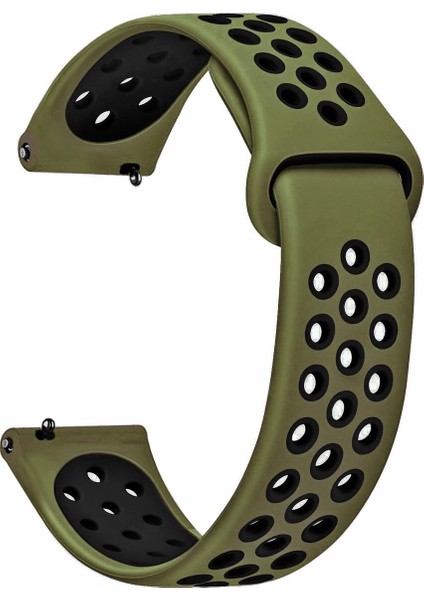Amazfit Gtr3 ve Gtr3 Pro Uyumlu Yumuşak Dokulu Nike Style Delikli Desenli Silikon Kordon Kayış