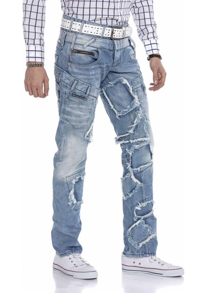 CD617 Street Style Yamalı Erkek Kot Pantolon fiyatları