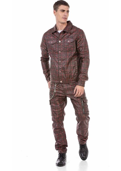 CD721 Kırmızı Kareli Erkek Kargo Jeans indirimleri