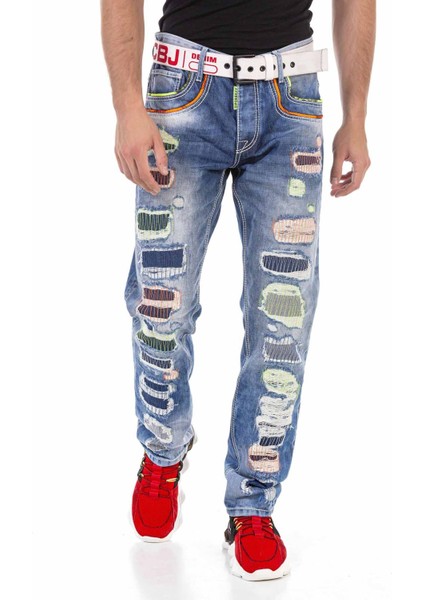 CD720 Neon Detaylı Erkek Kot Pantolon