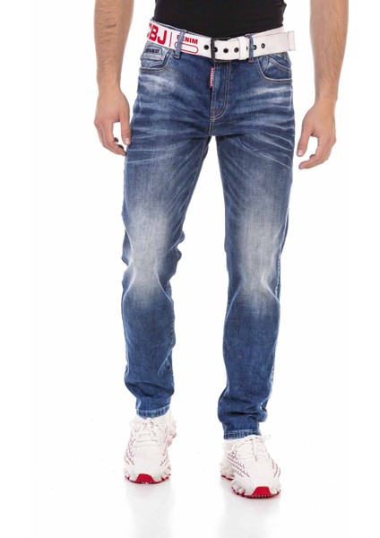 CD717 Mavi Logolu Erkek Jeans
