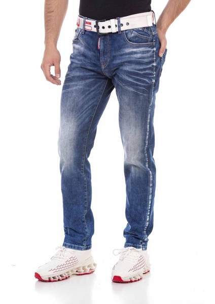CD717 Mavi Logolu Erkek Jeans