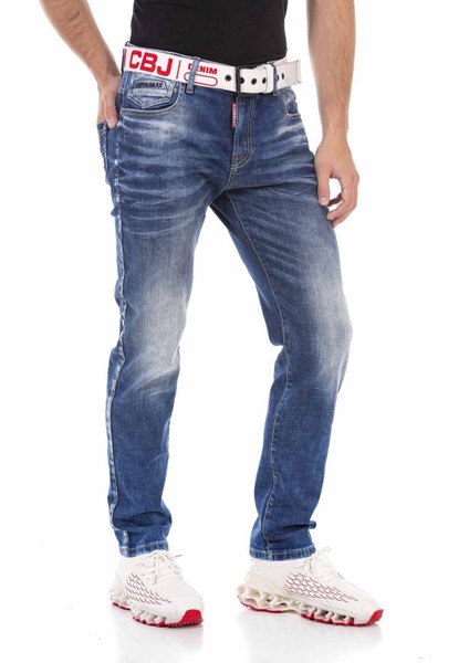 CD717 Mavi Logolu Erkek Jeans