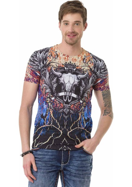 CT697 Crakle Desenli Tişört