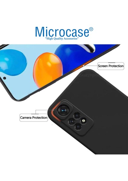 Xiaomi Redmi Note 11 Global Matte Serisi Kamera Korumalı Silikon Tpu Kılıf - Siyah