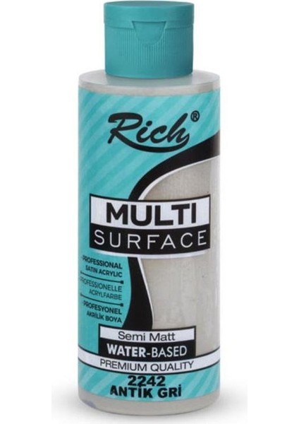 Multi Surface Her Yüzey Için Akrilik Boya 500 Cc. 2242 Antik Gri