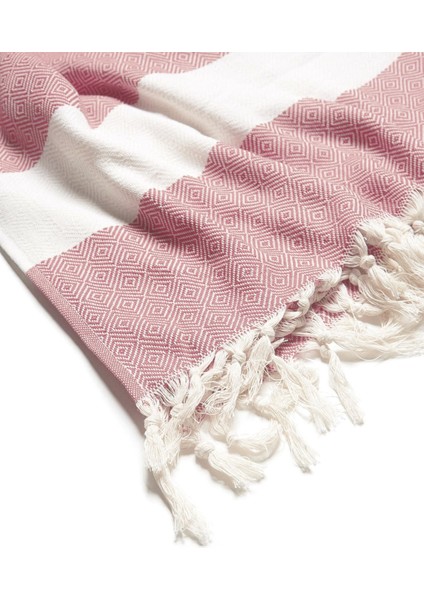 Pembe Elmas Desen 100X175 Püsküllü Peştemal modelleri