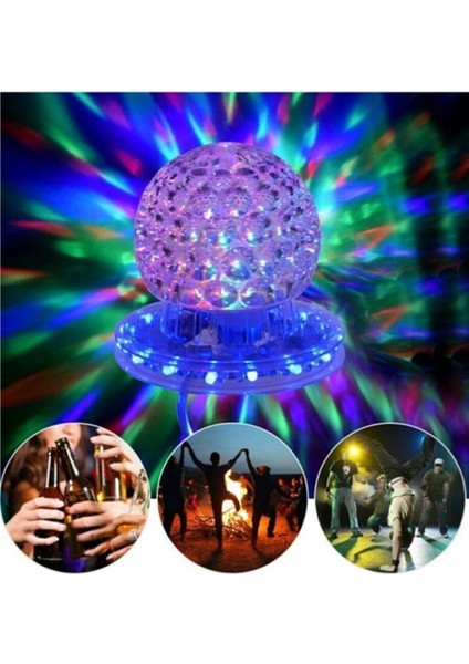 Lotus 220V Rgb LED Döner Disko Topu - Gece Lambası