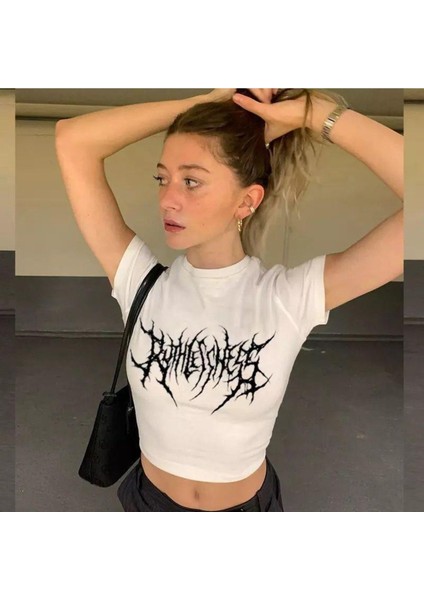Gothic Punk Crop T-Shirt fiyatları