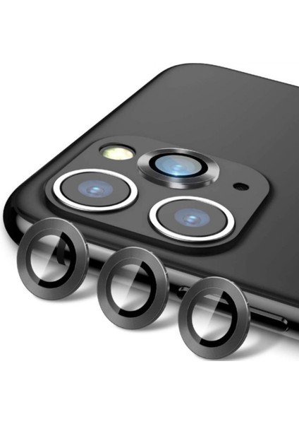Apple iPhone 11 Kamera Lens Koruyucu Kırılmaz Metal Çerçeveli Kamera Lens Koruma