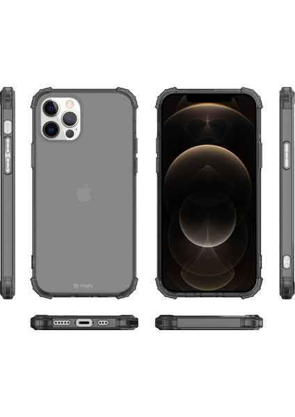 Buff Blogy iPhone 12 Pro Max Crystal Fit Kılıf Smoke Black