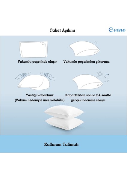 Yastık Boncuk Elyaf Antibakteriyel Dolgu Yumuşak Uyku Yastığı Pamuklu Dikişli Kılıf 1000 gr 4 Adet
