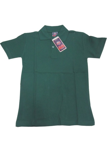 Yeşil Kısa Kol 6-16 Yaş Çocuk Okul Lakos Tişört/t-Shirt -