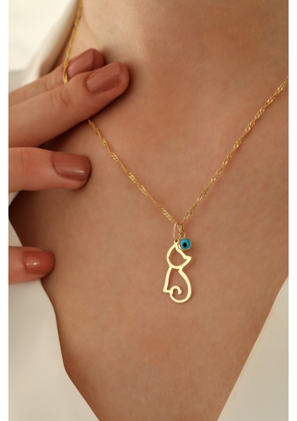 14 Ayar Altın Singapur Zincir Kedi-Göz Kolye fiyatları