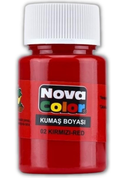 Kırmızı Kumaş Boyası Tişört Çanta Tekstil Boyası 30 ml 1 Adet Nova Color Kumaş Boyası Kırmızı 1 Adet