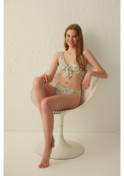 Çok Renkli Claire Side Yanları Boşluk Detaylı Bikini Altı fiyatları