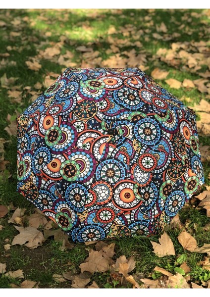 Marlux Rüzgarda Kırılmayan Etnik Desenli Kadın Şemsiye