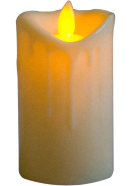 Erimiş Görünümlü Hareketli Alevli LED Mum 7 cm
