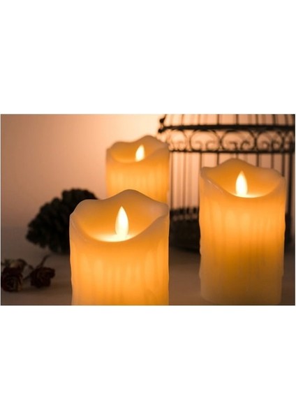 Erimiş Görünümlü Hareketli Alevli LED Mum 7 cm fırsatları