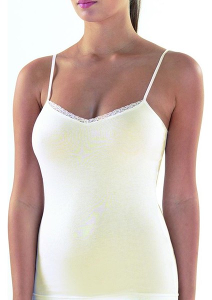 Comfort Elegance İnce Askı Krem Atlet 1365