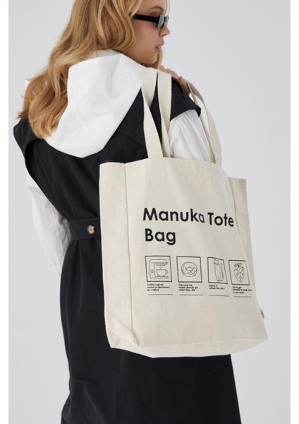 Baskılı Körüklü Bez Çanta Manuka Tote Bag