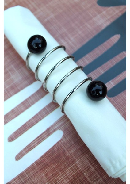 6 Adet Black Silver Steel Peçete Yüzüğü fiyatları