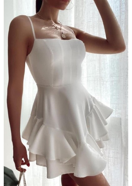 Özel Tasarım Prenses Elbise Askılı Elbise Volanlı Elbise Eteği Uçuş Elbise Yeni Sezon Elbise Astarlı Mini Elbise fiyatları