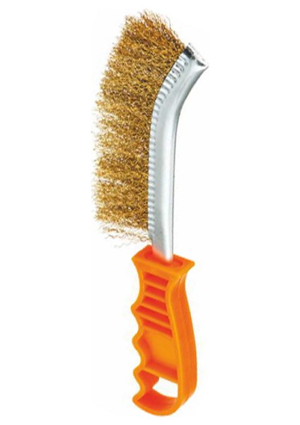 Tel Fırça Plastik Eğri Saplı