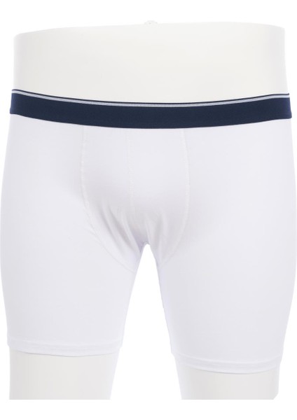 Erkek Battal Beden Likralı Uzun Paça Boxer 11906-BEYAZ