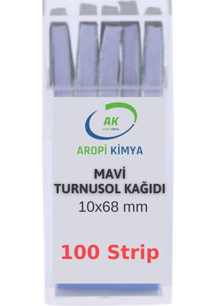 Turnusol Kağıdı Mavi 100 Test Stripi 10 x 68 mm