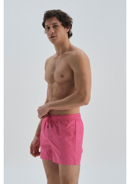 Pembe Mıcro Kısa Düz Şort