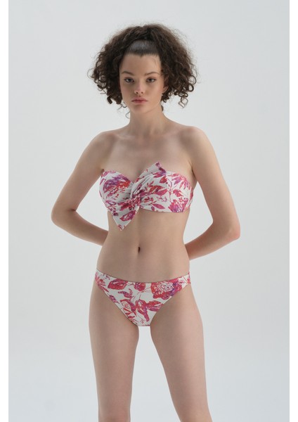 Fuşya - Beyaz Düşük Bel Bikini Alt indirimleri