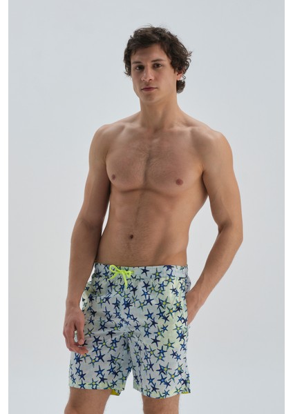 Sax - Beyaz Mıcro Orta Deniz Yıldızı Des. Şort
