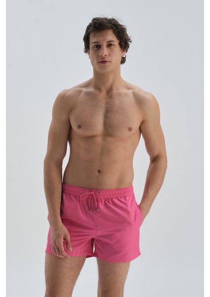 Pembe Mıcro Kısa Düz Şort