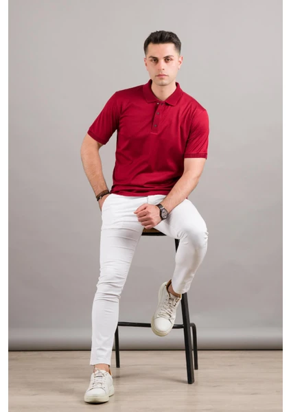 Nehir By Faruk Ülker Polo Yaka Çıt Çıtlı Merserize Süperfine Cotton Erkek T-Shirt