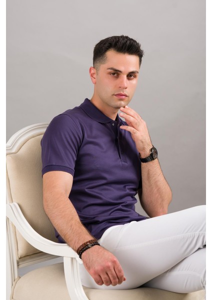 Polo Yaka Çıt Çıtlı Merserize Süperfine Cotton Erkek T-Shirt