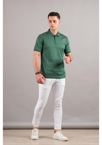 Polo Yaka Çıt Çıtlı Merserize Süperfine Cotton Erkek T-Shirt