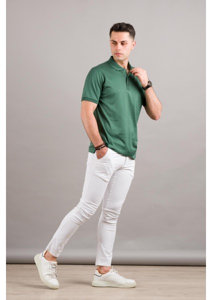 Polo Yaka Çıt Çıtlı Merserize Süperfine Cotton Erkek T-Shirt