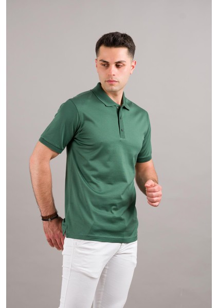 Polo Yaka Çıt Çıtlı Merserize Süperfine Cotton Erkek T-Shirt