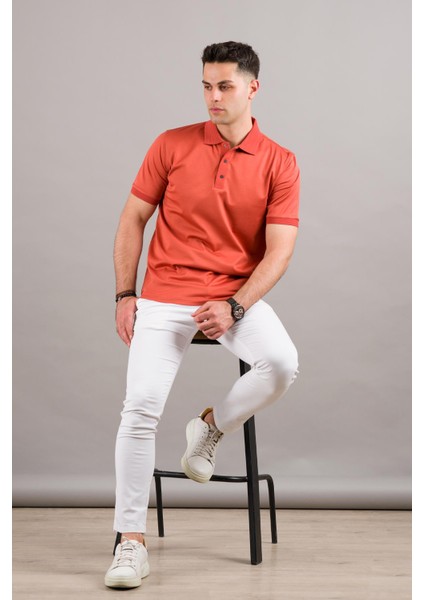 Polo Yaka Çıt Çıtlı Merserize Süperfine Cotton Erkek T-Shirt