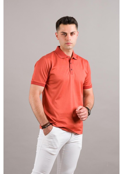 Polo Yaka Çıt Çıtlı Merserize Süperfine Cotton Erkek T-Shirt