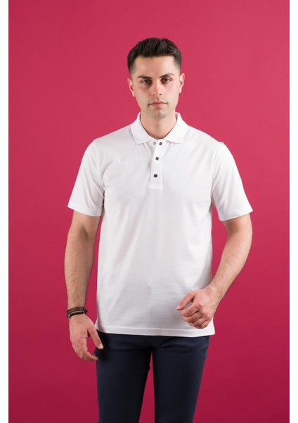 Polo Yaka Çıt Çıtlı Merserize Süperfine Cotton Erkek T-Shirt