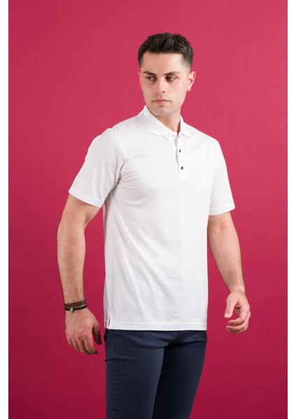 Polo Yaka Çıt Çıtlı Merserize Süperfine Cotton Erkek T-Shirt