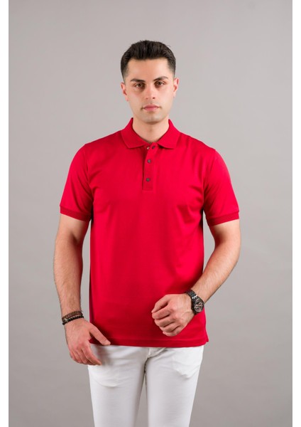 Polo Yaka Çıt Çıtlı Merserize Süperfine Cotton Erkek T-Shirt